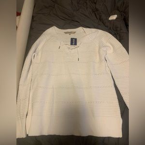 White Holed Sweater